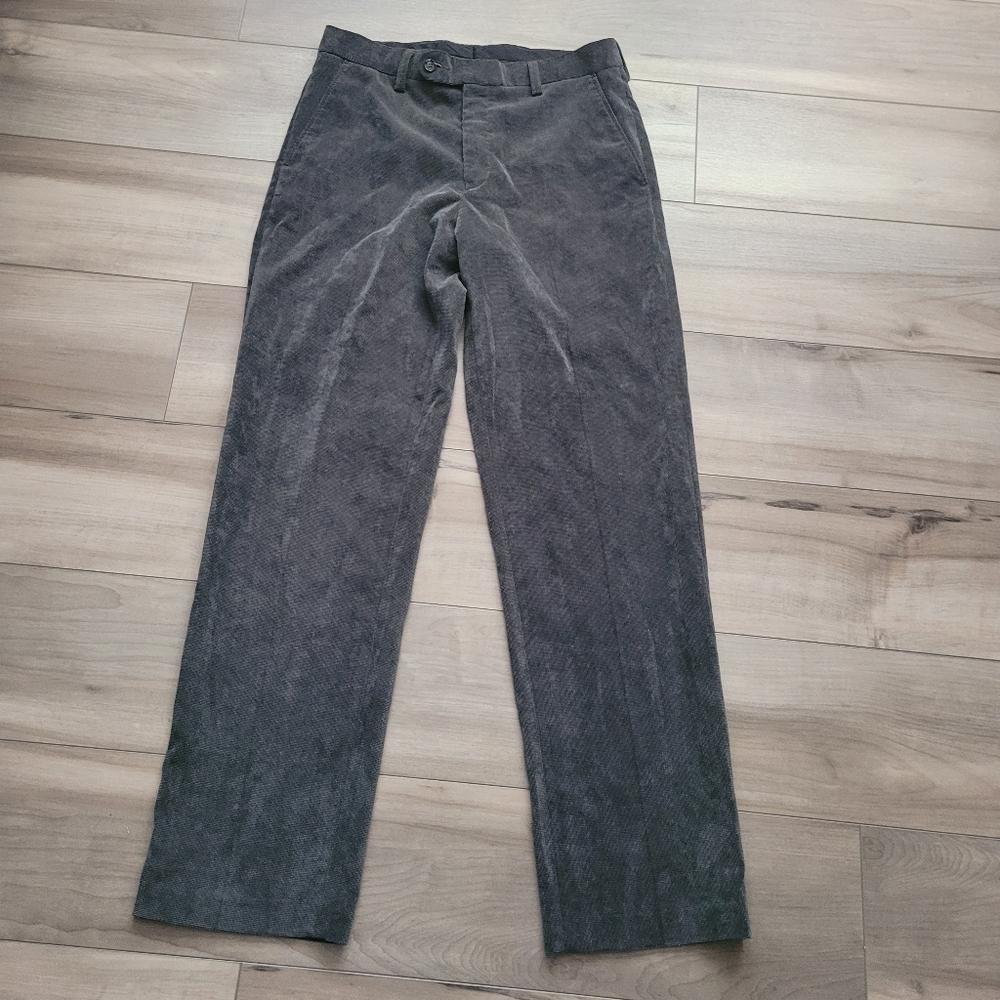 Alan Flusser Men's Gray Corduroy Pants
